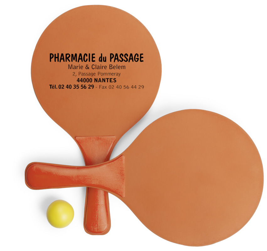 Objet publicitaire : raquettes de plage