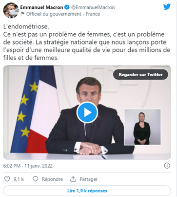 Tweet Endométriose Emmanuel Macron