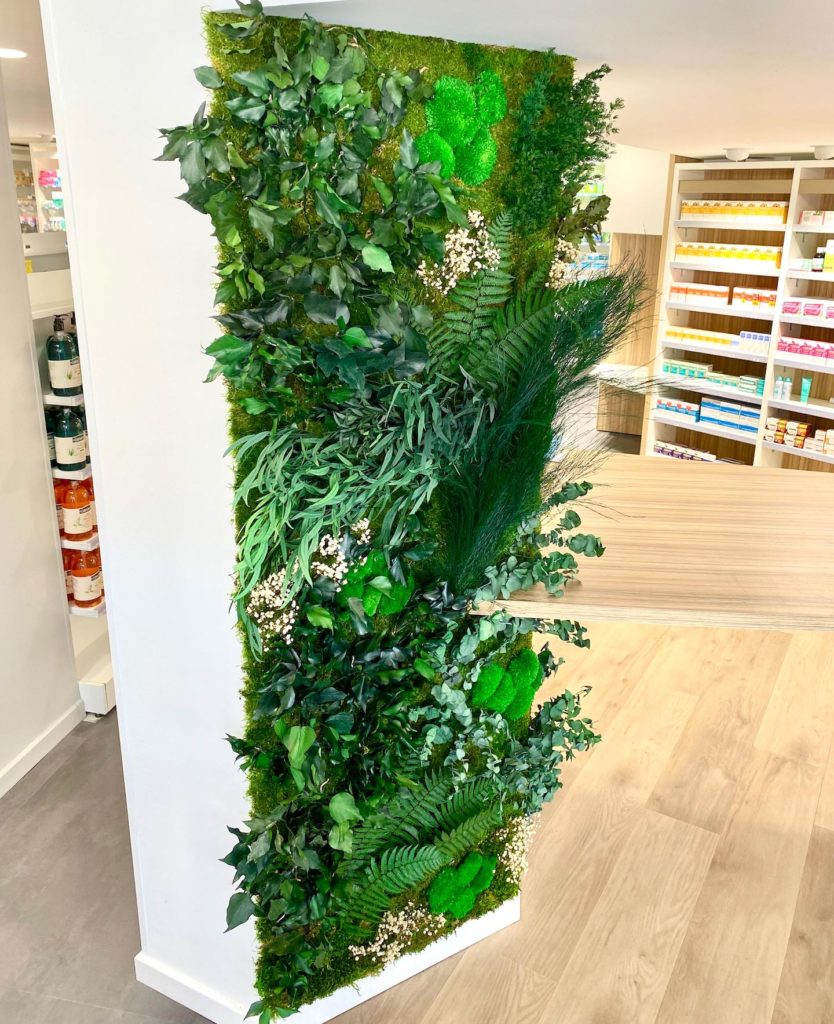 Mur végétal à la pharmacie de Paris