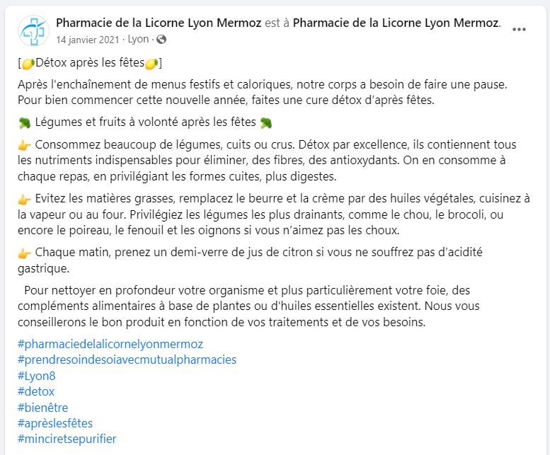 Post pharmacie de la licorne