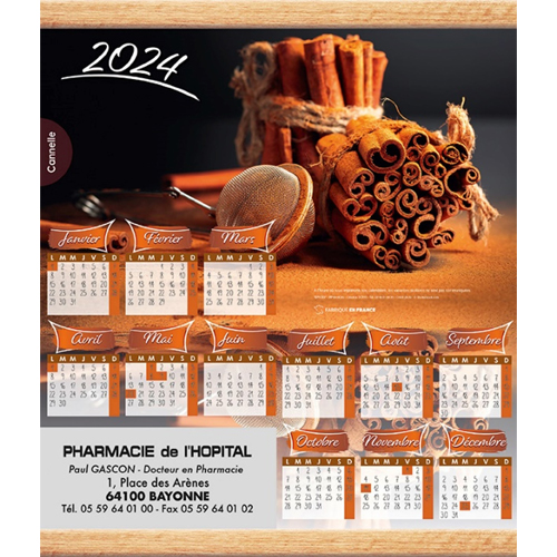 calendrier pharmacie 2024